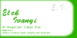 elek ivanyi business card